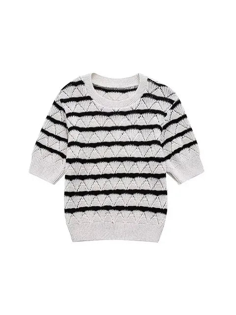 Chic Striped Knit Dress & Top Set