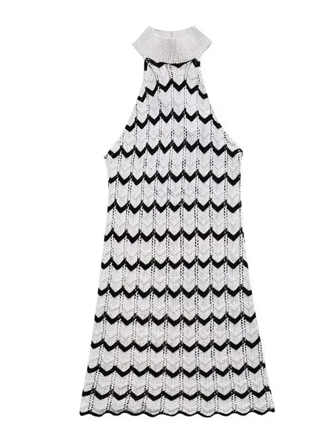 Chic Striped Knit Dress & Top Set