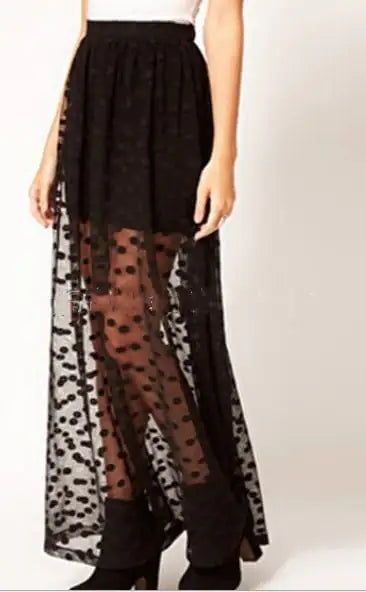 Chic Polka Dot Mesh Skirt